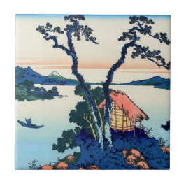 Katsushika Hokusai - Suwa-meer in de provincie Shi Tegeltje