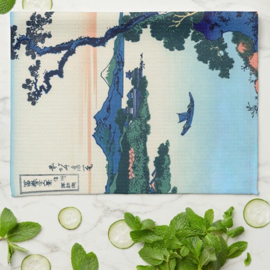 Katsushika Hokusai - Suwa-meer in de provincie Shi Theedoek (Gevouwen)