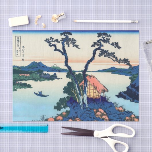 Katsushika Hokusai - Suwa-meer in de provincie Shi Tissuepapier (Craft)