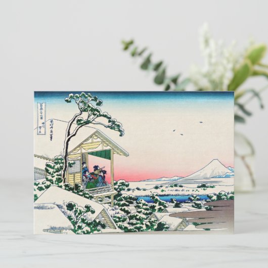 Katsushika Hokusai - Tea house te Koishikawa Bedankkaart (Staand voorkant)