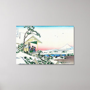 Katsushika Hokusai - Tea house te Koishikawa Canvas Afdruk