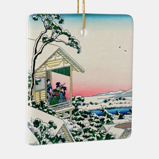 Katsushika Hokusai - Tea house te Koishikawa Keramisch Ornament (Rechts)