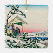 Katsushika Hokusai - Tea house te Koishikawa Keramisch Ornament (Achterkant)