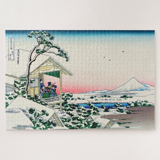 Katsushika Hokusai - Tea house te Koishikawa Legpuzzel (Horizontaal)