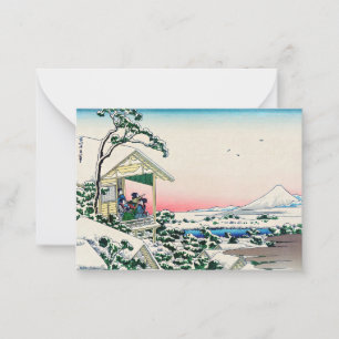 Katsushika Hokusai - Tea house te Koishikawa Notitiekaartje