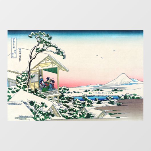 Katsushika Hokusai - Tea house te Koishikawa Raamsticker (Vel)