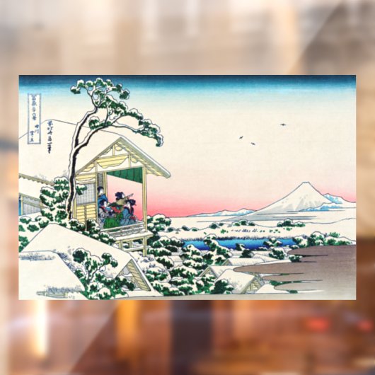 Katsushika Hokusai - Tea house te Koishikawa Raamsticker (Vel 2)