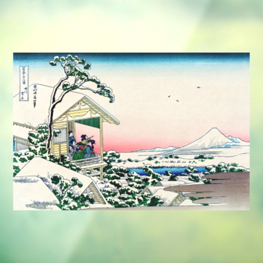 Katsushika Hokusai - Tea house te Koishikawa Raamsticker (Vel 3)