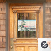 Katsushika Hokusai - Tea house te Koishikawa Raamsticker (Huis Deur)