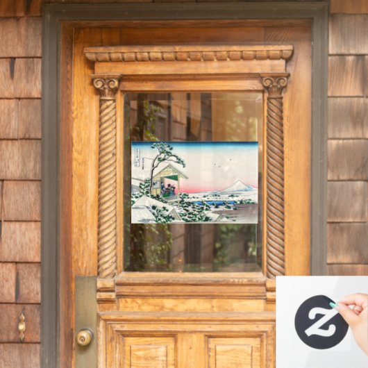 Katsushika Hokusai - Tea house te Koishikawa Raamsticker (Huis Deur)