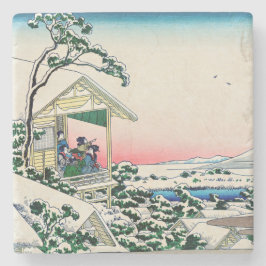 Katsushika Hokusai - Tea house te Koishikawa Stenen Onderzetter