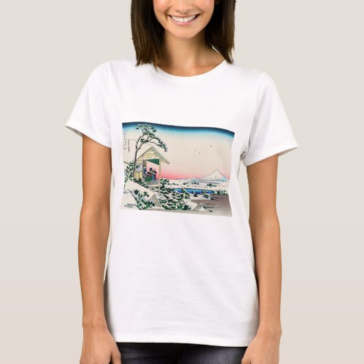 Katsushika Hokusai - Tea house te Koishikawa T-shirt (Voorkant)