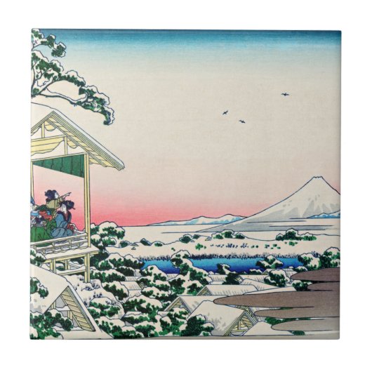 Katsushika Hokusai - Tea house te Koishikawa Tegeltje (Voorkant)