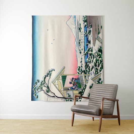 Katsushika Hokusai - Tea house te Koishikawa Wandkleed (In situ)