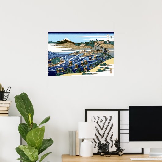 Katsushika Hokusai The Fuji seen from Kanaya Poster (Thuiskantoor)