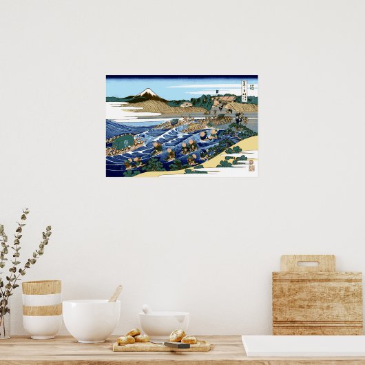 Katsushika Hokusai The Fuji seen from Kanaya Poster (Keuken)