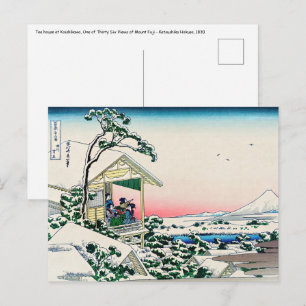 Katsushika Hokusai - Theehuis bij Koishikawa Briefkaart