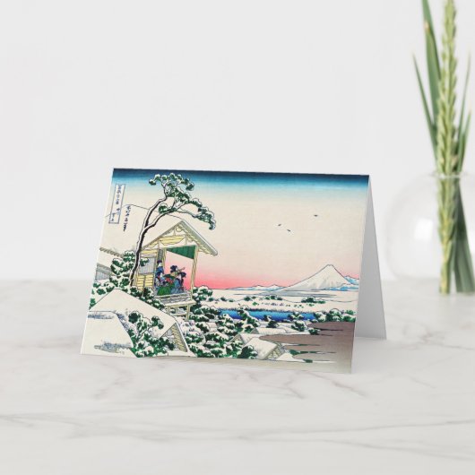 Katsushika Hokusai - Theehuis bij Koishikawa Kaart (Voorkant)