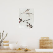 Katsushika Hokusai Three Birds Perds on Branches Poster (Keuken)