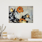 Katsushika Hokusai Ukiyo-e Woodcut Print - Poppies (Keuken)