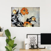 Katsushika Hokusai Ukiyo-e Woodcut Print - Poppies (Thuiskantoor)