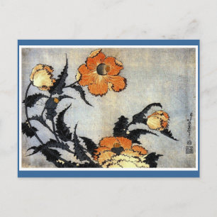 Katsushika Hokusai Ukiyo-e Woodcut Print - Poppies Briefkaart