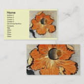 Katsushika Hokusai Ukiyo-e Woodcut Print - Poppies Visitekaartje (Voorkant / Achterkant)