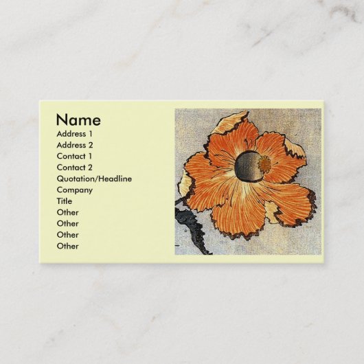 Katsushika Hokusai Ukiyo-e Woodcut Print - Poppies Visitekaartje (Voorkant)