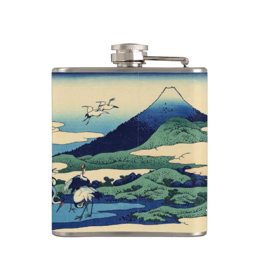 Katsushika Hokusai - Umegawa in de provincie Sagam Heupfles (Achterkant)