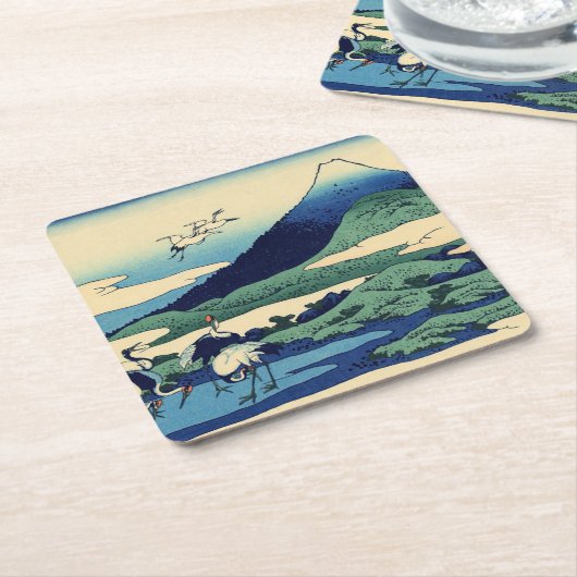 Katsushika Hokusai - Umegawa in de provincie Sagam Kartonnen Onderzetters (Schuin)