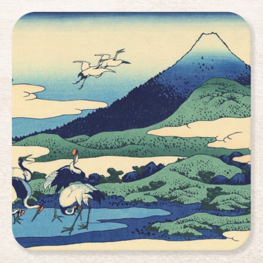 Katsushika Hokusai - Umegawa in de provincie Sagam Kartonnen Onderzetters (Voorkant)