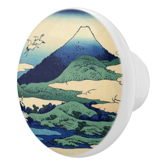 Katsushika Hokusai - Umegawa in de provincie Sagam Keramische Knop (Rechts)