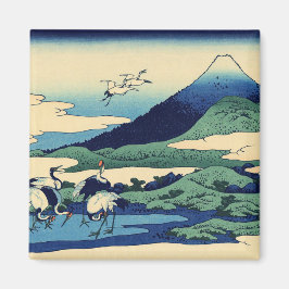 Katsushika Hokusai - Umegawa in de provincie Sagam Magneet