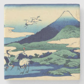 Katsushika Hokusai - Umegawa in de provincie Sagam Stenen Onderzetter (Voorkant)