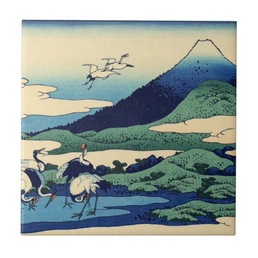 Katsushika Hokusai - Umegawa in de provincie Sagam Tegeltje (Voorkant)
