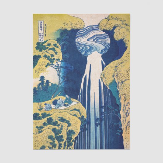 Katsushika Hokusai - Waterval bij Amida Tissuepapier (Voorkant)
