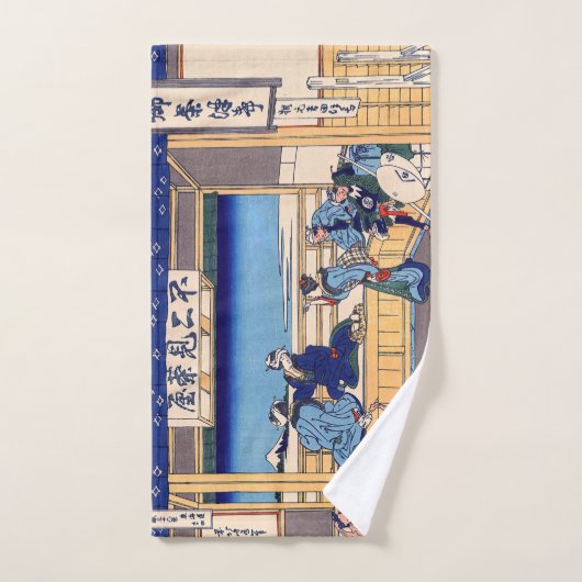 Katsushika Hokusai - Yoshida op de Tokaido Bad Handdoek (Handdoek)