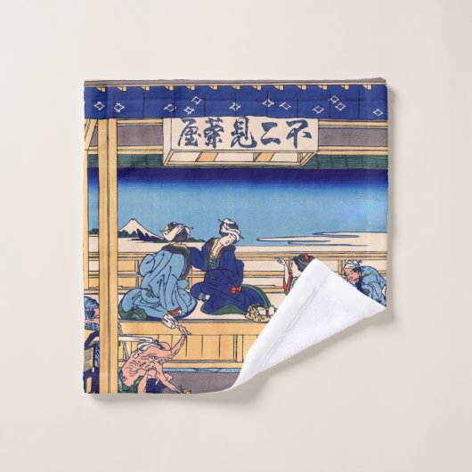 Katsushika Hokusai - Yoshida op de Tokaido Bad Handdoek (Wasdoekje)