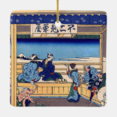 Katsushika Hokusai - Yoshida op de Tokaido Keramisch Ornament (Achterkant)