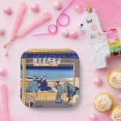 Katsushika Hokusai - Yoshida op de Tokaido Papieren Bordje (Feest)