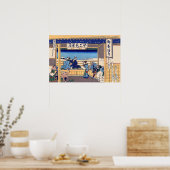 Katsushika Hokusai - Yoshida op de Tokaido Poster (Keuken)