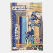 Katsushika Hokusai - Yoshida op de Tokaido Theedoek (Verticaal)