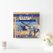 Katsushika Hokusai - Yoshida op de Tokaido Vierkante Klok (Huis)