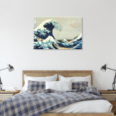 Katsushika Hokusai's De Grote Golf van Kanagawa Canvas Afdruk (Insitu (Slaapkamer))