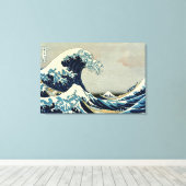 Katsushika Hokusai's De Grote Golf van Kanagawa Canvas Afdruk (Insitu (Houten vloer))