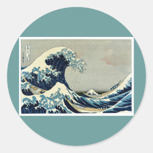 Katsushika Hokusai's De Grote Golf van Kanagawa Ronde Sticker