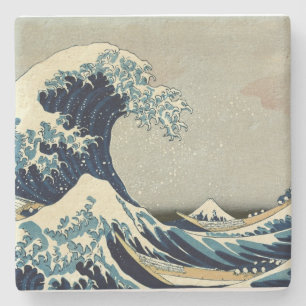 Katsushika Hokusai's De Grote Golf van Kanagawa Stenen Onderzetter