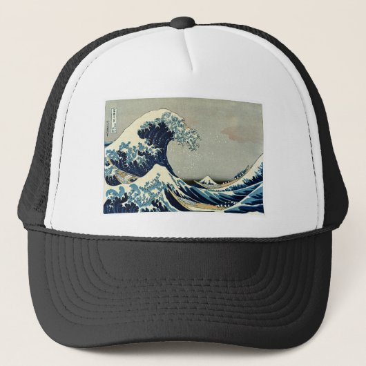 Katsushika Hokusai's De Grote Golf van Kanagawa Trucker Pet (Voorkant)