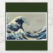 Katsushika Hokusai's De Grote Golf van Kanagawa Wijn Etiket (Enkel label)
