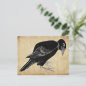 Katsushika Hokusai's Kraai 1814 Briefkaart (Staand voorkant)